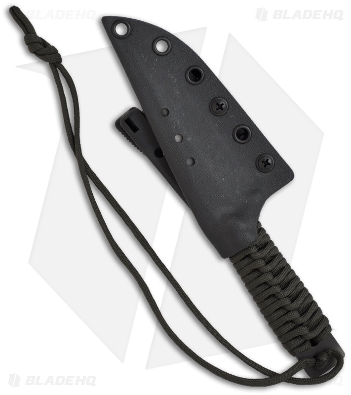 Strider WP Drop Point Knife Fixed Blade w/ OD Green Cord Wrap (4" Tiger Stripe) Blade HQ