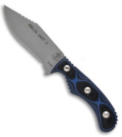 TOPS Knives Delta Unit 3 Fixed Hunter Point Knife w/ Sheath (Gray) DEUT-03
