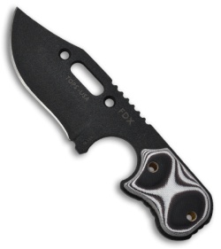 TOPS Knives FDX-02 Knife Fixed Blade Black/White G10 (3" Plain)