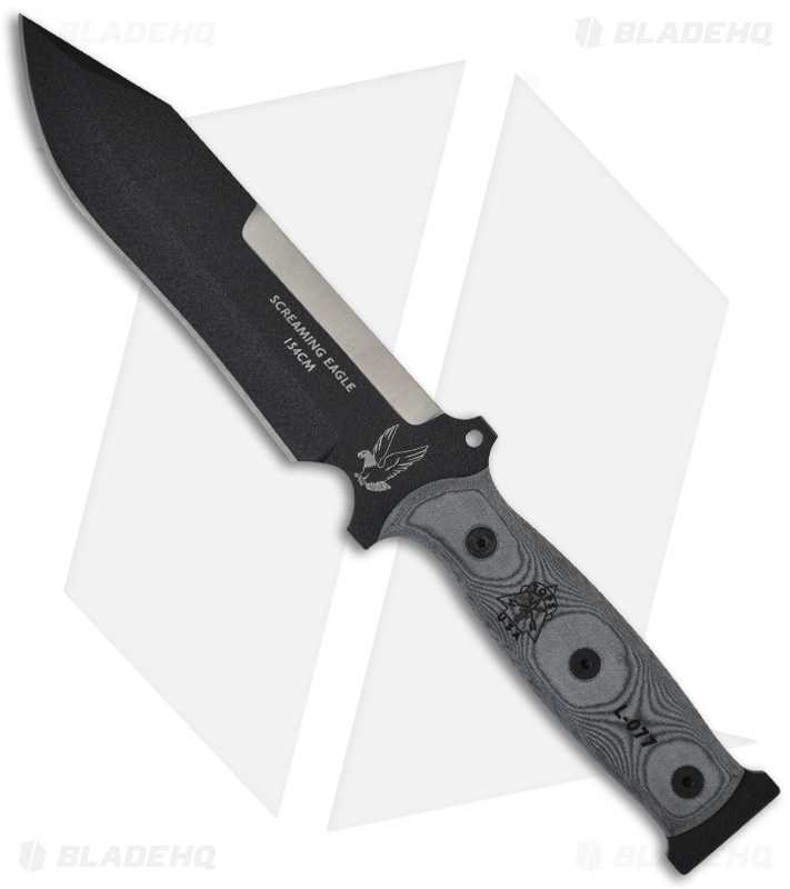 TOPS Knives Screaming Eagle Hunters Point Fixed Blade Knife (Black) SE6010MH Blade HQ