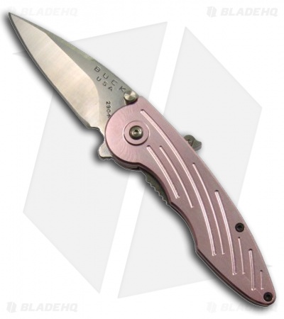 Buck Pink Impulse Spring Assisted Knife (2.5" Satin Plain) 0292PNS-B