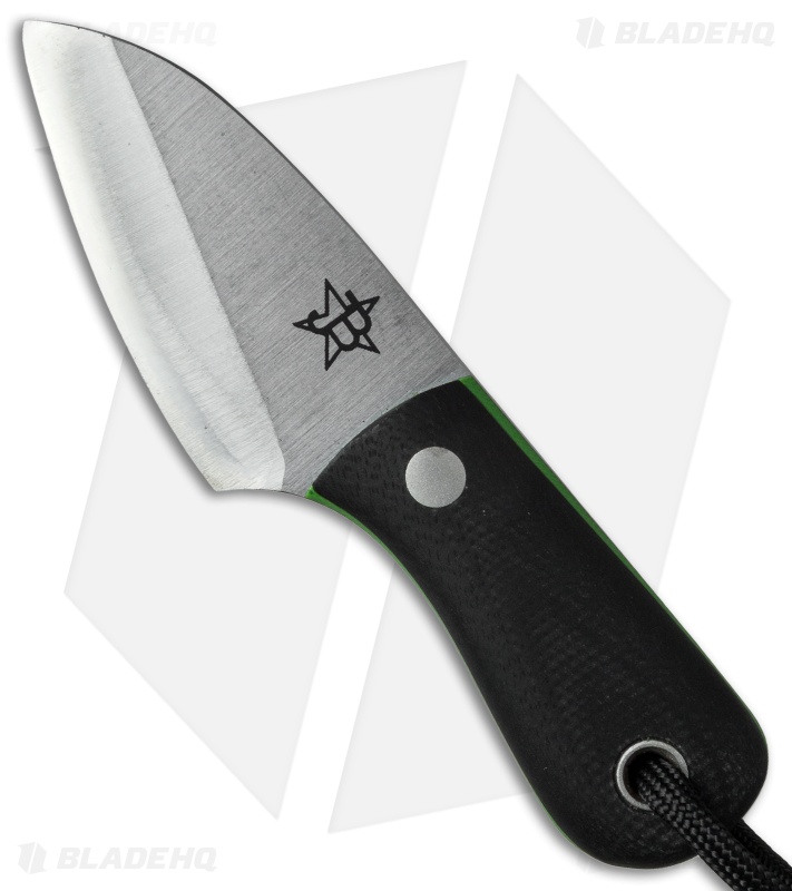 JB Knife & Tool Necker Fixed Blade Knife Black/Green G10 (2.25" Satin