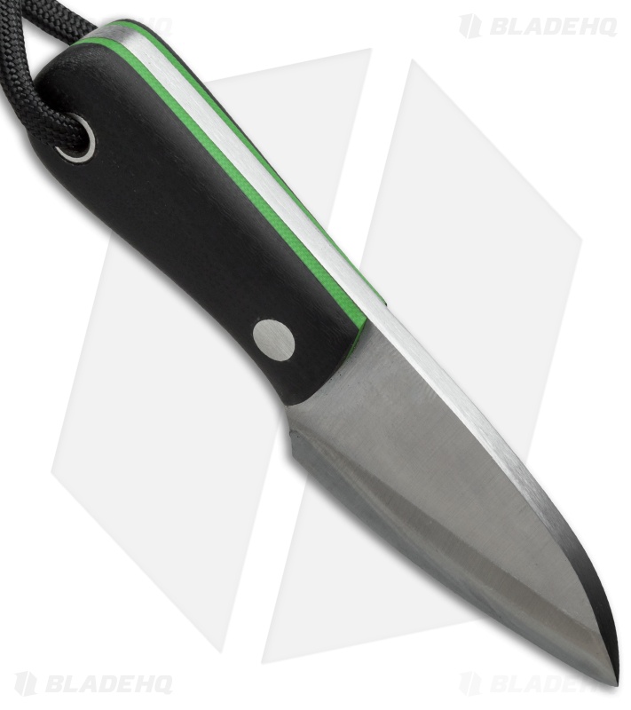 JB Knife & Tool Necker Fixed Blade Knife Black/Green G10 (2.25" Satin