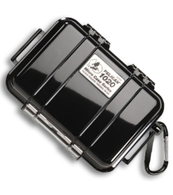 Pelican 1020 Micro Case Water Resistant Storage w/ Carabiner (Black)