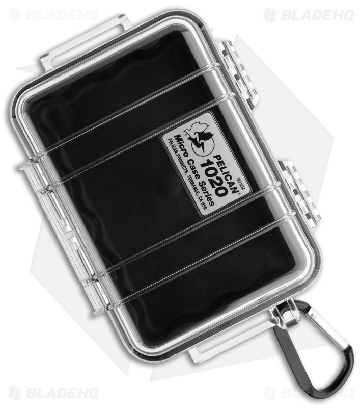 Pelican 1020 Micro Case Water Resistant Storage w/ Carabiner (Clear