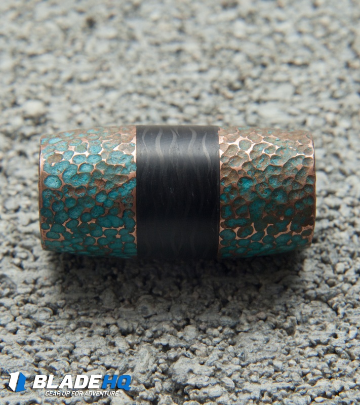 St. Clair Designs Hammered Copper & Carbon Fiber Lanyard Bead Blade HQ
