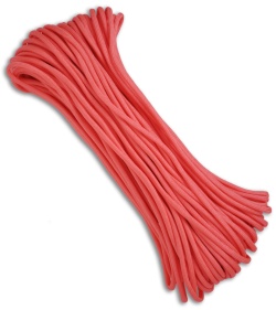 Pink Nylon Braided 550 Cord Paracord (100')