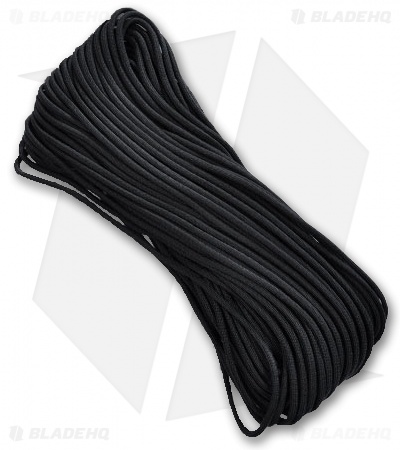 Black Nylon Braided 550 Cord Paracord (100')