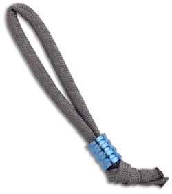 Gray Precision Standard Ti R3 Grooved Titanium Bead Lanyard Pull (Polished Blue)
