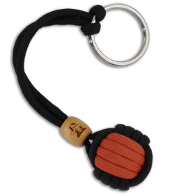 Monkey Knuts Black & Orange Sports Knut Lanyard w/ Wooden Barrel