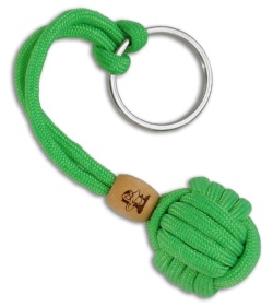 Monkey Knuts Venom Green Knut Buster Paracord Lanyard Keychain w/ Wooden Barrel