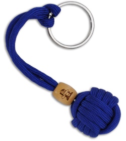 Monkey Knuts Electric Blue Knut Buster Lanyard Keychain w/ Wooden Barrel