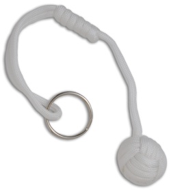 Monkeyz Fist White Paracord Lanyard Knot (Small 3/4" Ball)