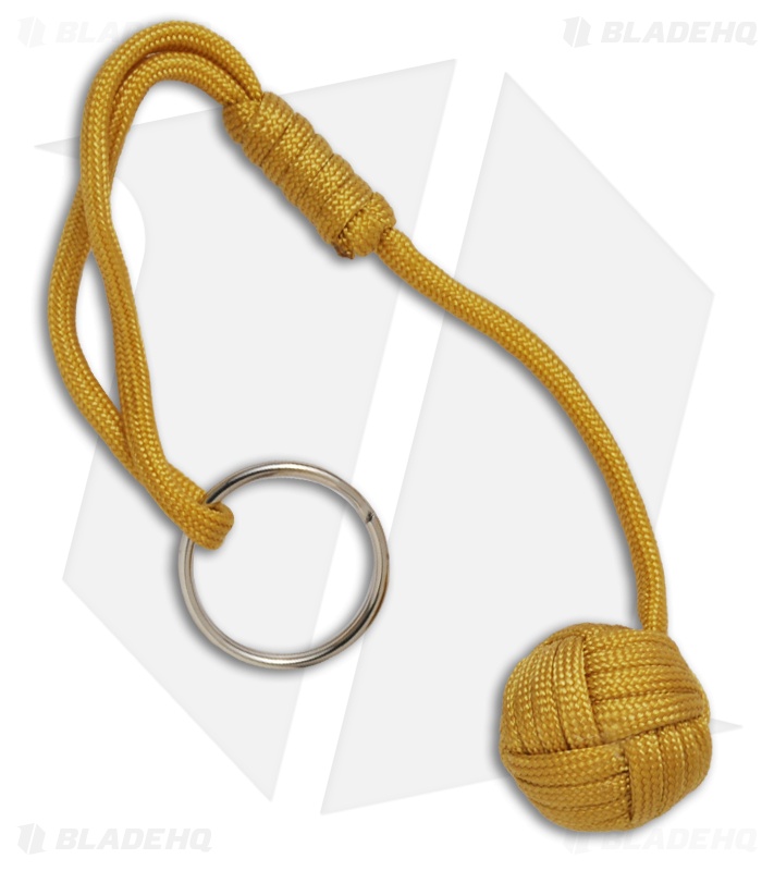 Monkeyz Fist Mustard Yellow Paracord Lanyard Knot (Small 3/4" Ball) Blade HQ