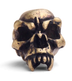 Schmuckatelli Fang Skull Lanyard Bead (Roman Brass Oxidized)