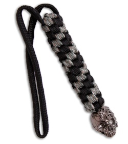 Schmuckatelli Mind Skull Bead w/ Camo Paracord Lanyard (Hematite Plated)