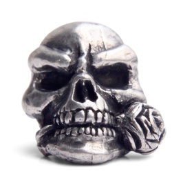 Schmuckatelli Rose Skull Lanyard Bead (Pewter)