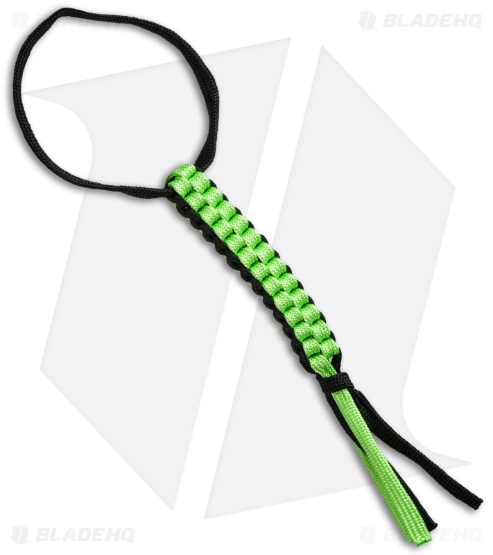 Schrade Lanyard 550 Paracord Black/Green Box Braid SCH550bkGR Blade HQ