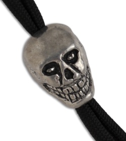 Smiling Skull Bead Large Metal Antique Pewter