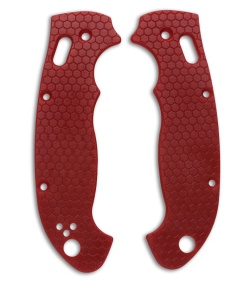 Spyderco Manix 2 XL Custom Honeycomb Pattern G10 Scales Allen Putman (Red)