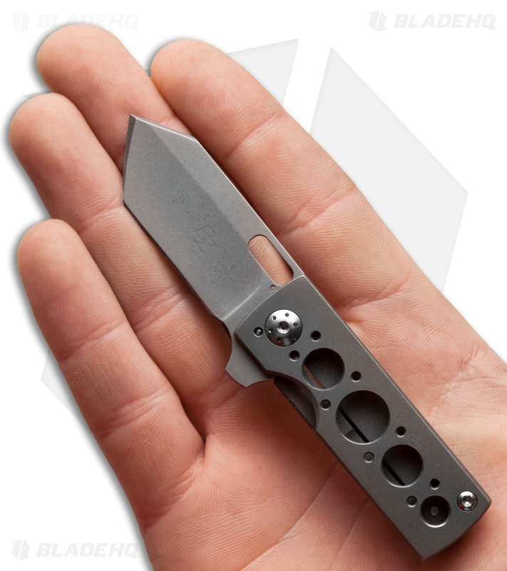 Brad Zinker Custom Mini Tanto Flipper Knife Titanium (1.875" BB/SW