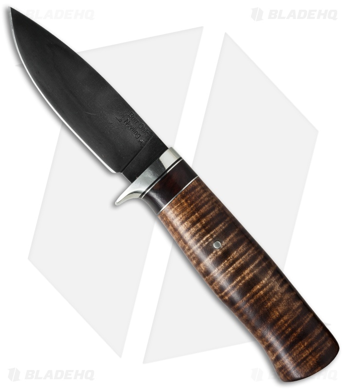 Burr Oak Knives Drop Point Hunter Fixed Blade Knife Ironwood/Maple (3.