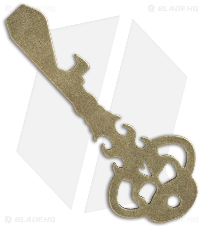 Chaves Knives Custom Skeleton Key Tool w/ Keyring Hole Brass Blade HQ