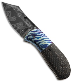 Chuck Gedraitis Puffin Folding Knife Titanium Folder (2.375" Damascus)