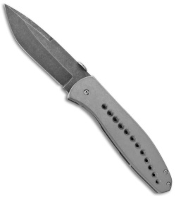 Chuck Gedraitis Small Model 1 Frame Lock Knife Titanium (3.25" Acid)