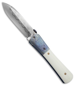 Chuck Gedraitis San Francisco Style Folder White G10/Moku-Ti (3.5" Hamon)
