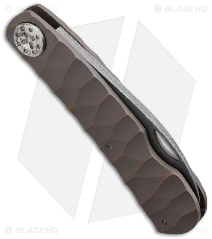 Curtiss Knives Slip Joint Knife Sculpted Titanium (2.75" Damascus