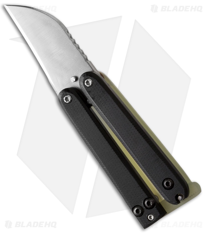 Nathan Dewey Custom Gremlin Mini Balisong Knife Black/Jade G10 (2
