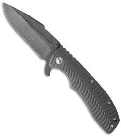 Tim Britton Custom T-10 Mongoose Frame Lock Knife Gunmetal Ti (3.75" Black)