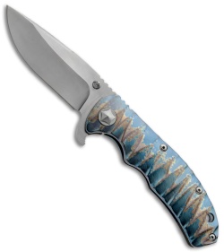 Tim Britton Knives Custom Tango Knife Multi-Blue Ti Folder (3.5" Satin)