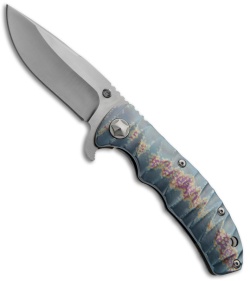 Tim Britton Knives Custom Tango Knife Blue Ti Folder (3.5" Satin) 2