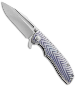 Tim Britton Knives Custom T-10 Flipper Knife Purple Titanium (3" Stonewash)