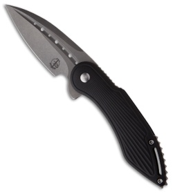 Todd Begg Mini Glimpse Friction Folder Knife Black G-10 Burst (3" Plain)