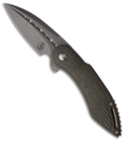 Todd Begg Mini Glimpse Friction Folder Knife Foliage Green G-10 Burst (3" Plain)