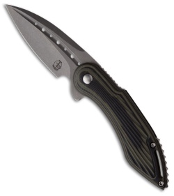 Todd Begg Mini Glimpse Friction Folder Knife Green G-10 Burst (3" Plain)