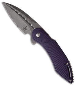 Todd Begg Mini Glimpse Friction Folder Knife Purple G-10 Burst (3" Plain)