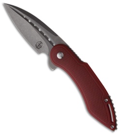 Todd Begg Mini Glimpse Friction Folder Knife Red G-10 Diamond (3" Plain)