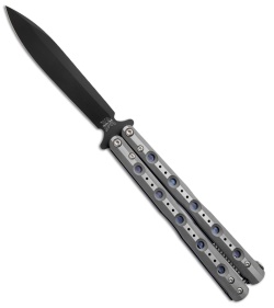 FlyTanium Customized Titanium Benchmade 51 Balisong Knife - Blasted/Satin