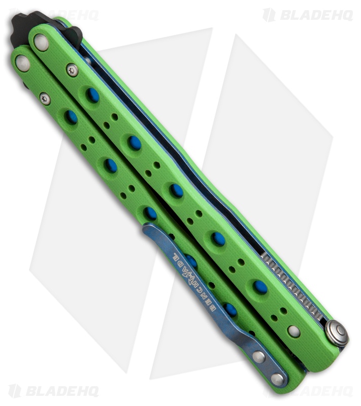 Benchmade Balisong Morpho Butterfly Knife (Green/Black) Blade HQ