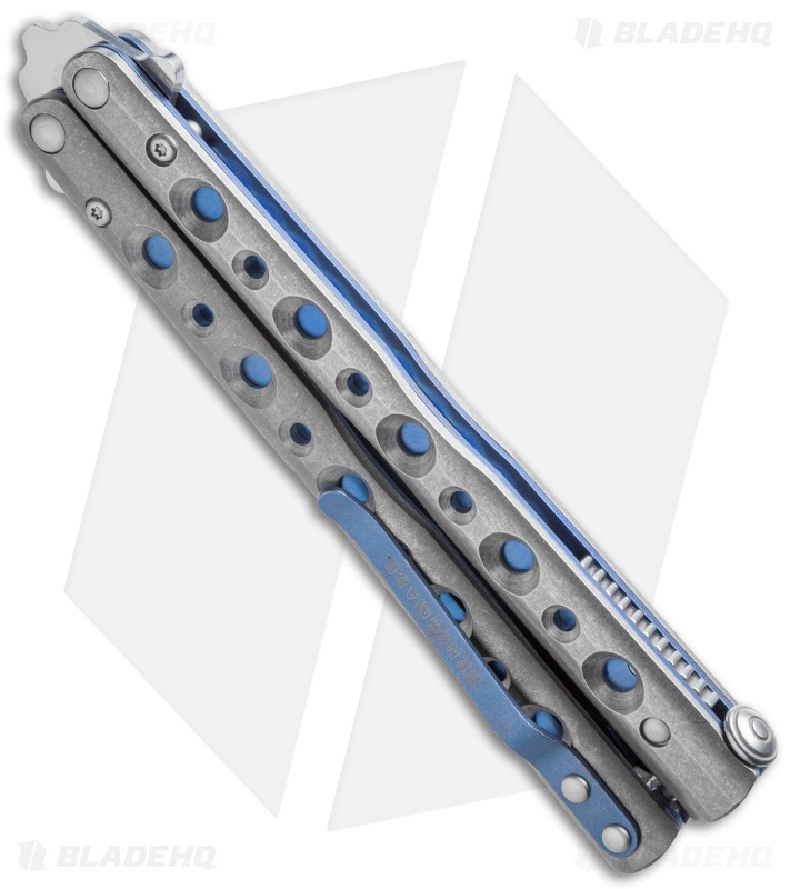 FlyTanium Customized Titanium Benchmade 51 Balisong Knife Stonewash