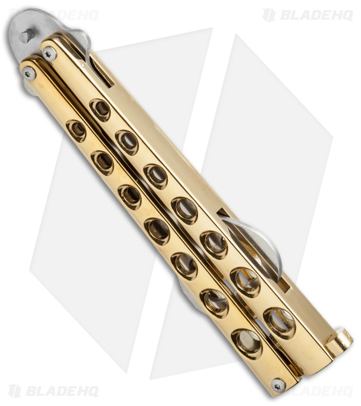 Boker Magnum Balisong Gold Bottle Opener Butterfly Knife (3.5" Satin