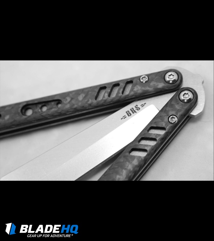 BRS Replicant Butterfly Knife Carbon Fiber + Stonewash Balisong