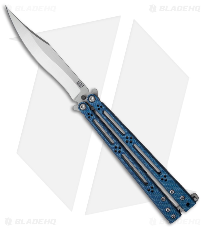 Hom Design Basilisk R Balisong Butterfly Knife Blue Twill 4 6 Satin 
