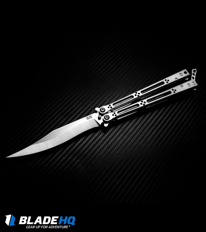 Hom Design BasiliskR Titanium Balisong Butterfly Knife (4.6" Satin