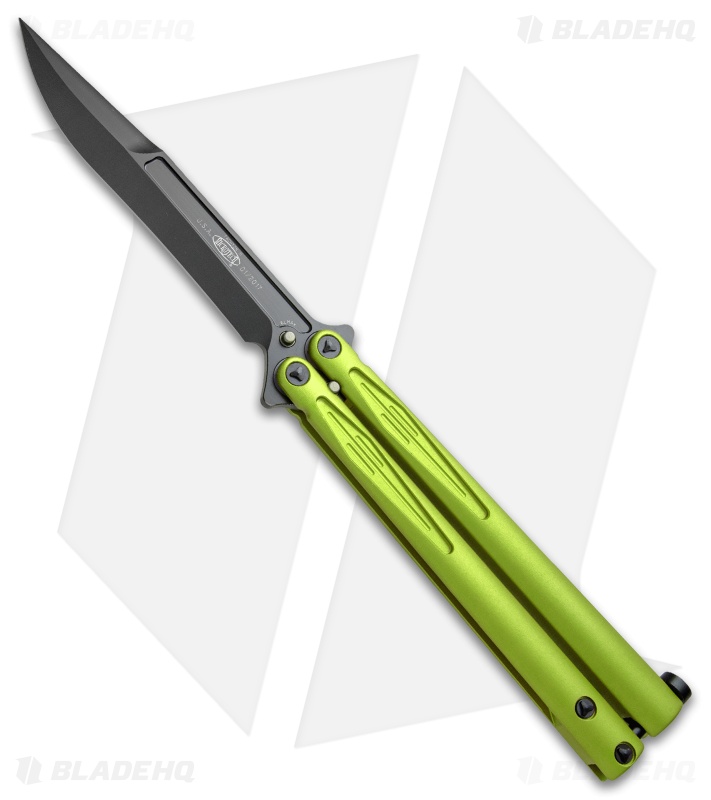 Microtech Tachyon III Balisong Butterfly Knife (Lime Green) Blade HQ