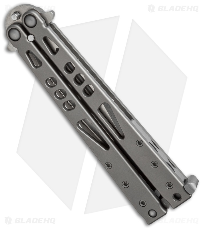 Microtech Tachyon Balisong Butterfly Knife (3.75" Stonewash Serr) 11/2001 176 Blade HQ
